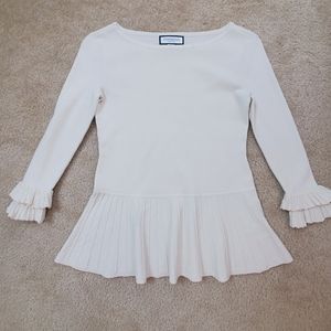 Charter Club Petite White Ruffle Top